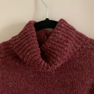 Oversized Wool Burgundy Turtleneck